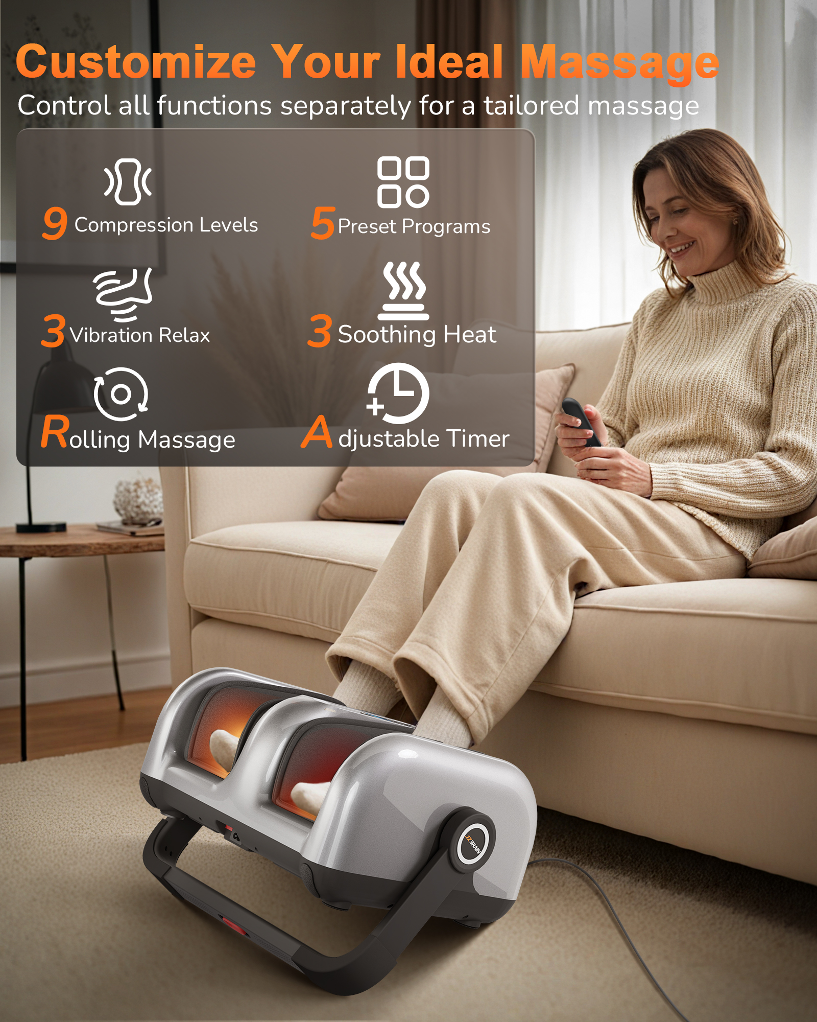 Shiatsu Foot Massager Machine with Heat